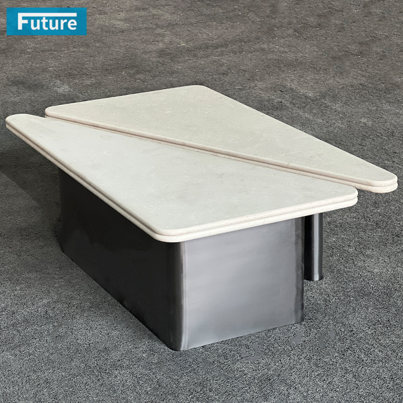 Luxury Modern Style Rectangular Top Carara White Marble Coffee Table Tea Table For Home Decor Livingroom Furniture Hotel Bar Coffee Shop