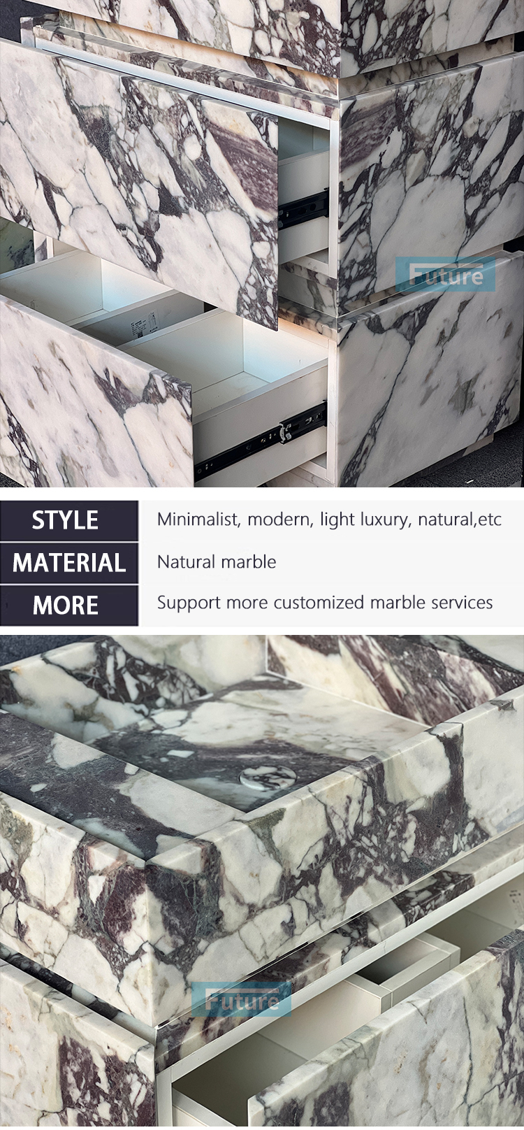 Calacatta Viola Marble Vanity