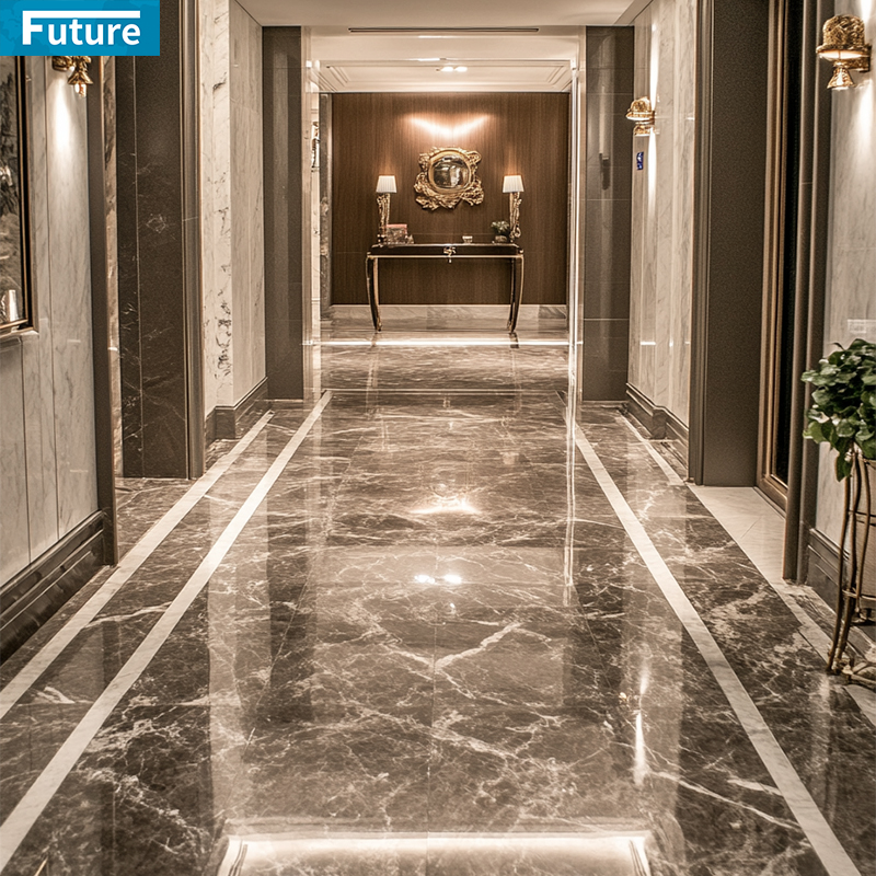 Luxury Style Customize Size White Marble Floor Tiles for Hotel Decor Project Mansions Villa Interior Decoration Project