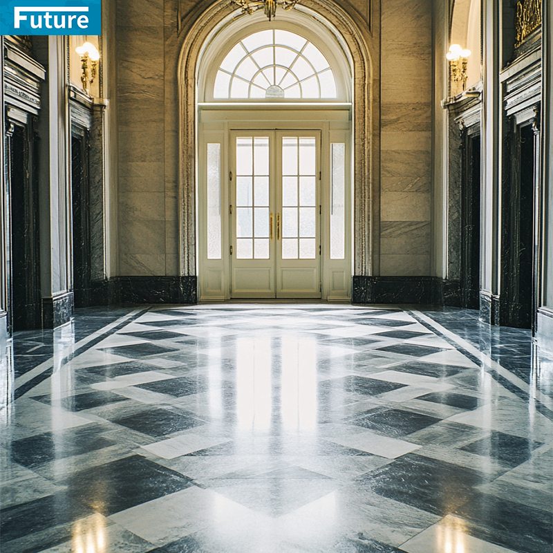 Luxury Style Customize Size White Marble Floor Tiles for Hotel Decor Project Mansions Villa Interior Decoration Project