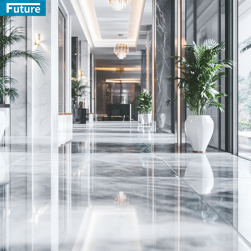 Luxury Polished Glazed Calacatta White Marble Floor Tiles for Hotel Decor Project Mansions Villa Interior Decoration Project