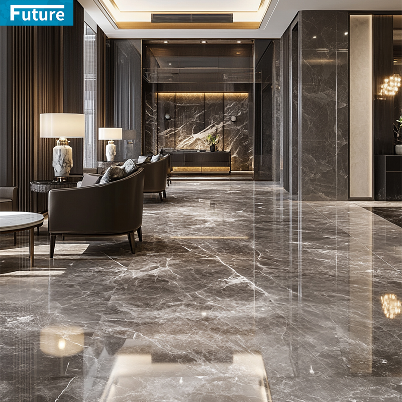Luxury Polished Glazed Calacatta White Marble Floor Tiles for Hotel Decor Project Mansions Villa Interior Decoration Project