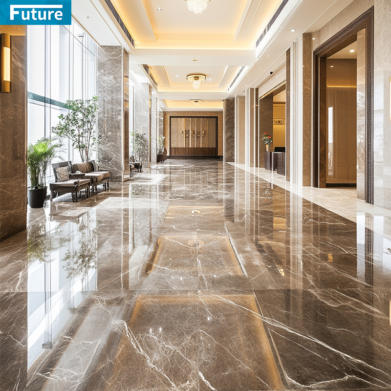 Luxury Polished Glazed Calacatta White Marble Floor Tiles for Hotel Decor Project Mansions Villa Interior Decoration Project
