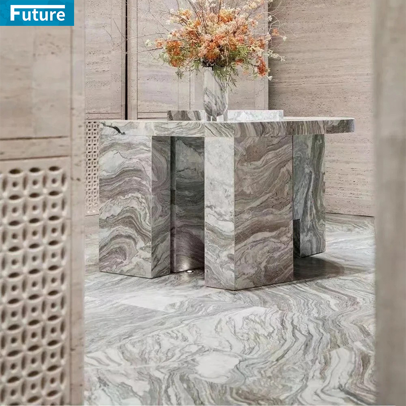 Royal Style Glossy Natural Stone Customzie Size Green Marble Floor Tiles for Hotel Decor Project Mansions Villa Interior Decoration Project Staircase