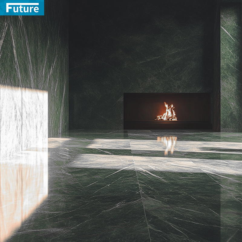 Polished Natural Stone Customzie Size Bruce Grey Marble Floor Tiles for Hotel Decor Project Mansions Villa Interior Decoration Project Staircase