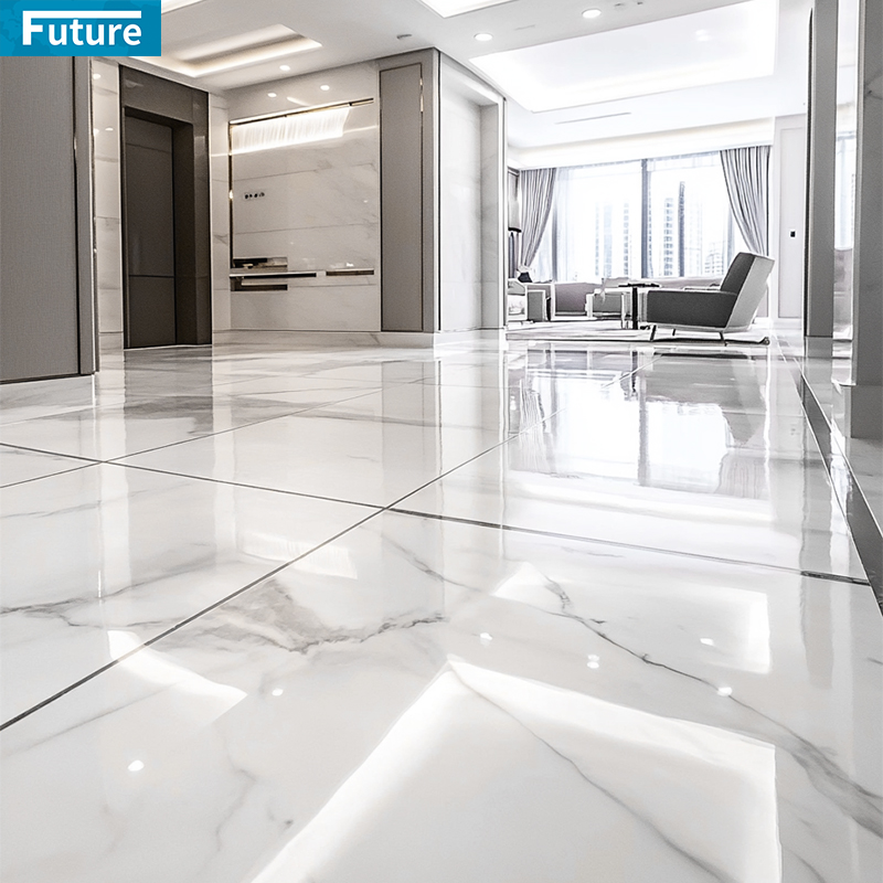 Polished Natural Stone Customzie Size Bruce Grey Marble Floor Tiles for Hotel Decor Project Mansions Villa Interior Decoration Project Staircase