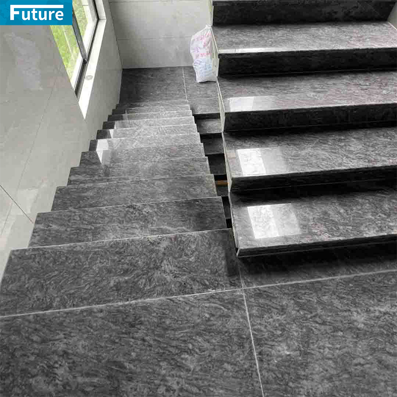 Luxury Natural Stone Customize Black Marble Staircase for Villa Luxury Apartment Mansions Hotel Castle Decroation Projects