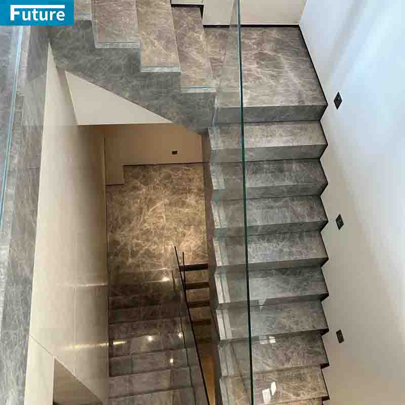Royal Natural Stone Customize Beige Marble Staircase for Villa Luxury Apartment Mansions Hotel Castle Decroation Projects