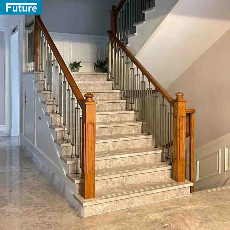 Royal Natural Stone Customize Beige Marble Staircase for Villa Luxury Apartment Mansions Hotel Castle Decroation Projects