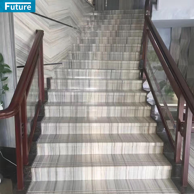 Waterproof Durable Marble Staircase TIles for Interior Villa Luxury Apartment Mansions Hotel Castle Decroation Projects