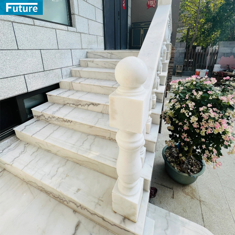 Luxury Calacatta Viola Marble Staircase TIles for Interior Villa Luxury Apartment Mansions Hotel Castle Decroation Projects