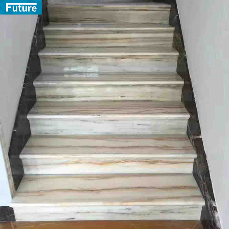 Luxury Golden Marble Staircase TIles for Interior Villa Luxury Apartment Mansions Hotel Castle Decroation Projects