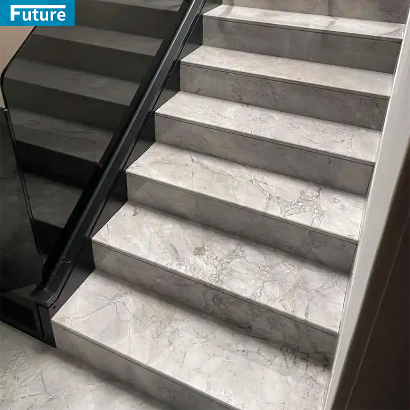 Luxury Carrara White Marble Staircase TIles for Interior Villa Luxury Apartment Mansions Hotel Castle Decroation Projects