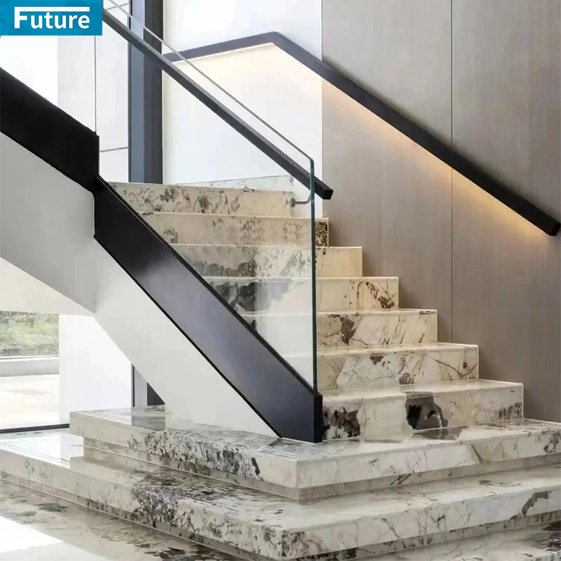 Luxury Style Pandora White Marble TIles for Interior Villa Luxury Apartment Mansions Hotel Castle Decroation Staircase Projects