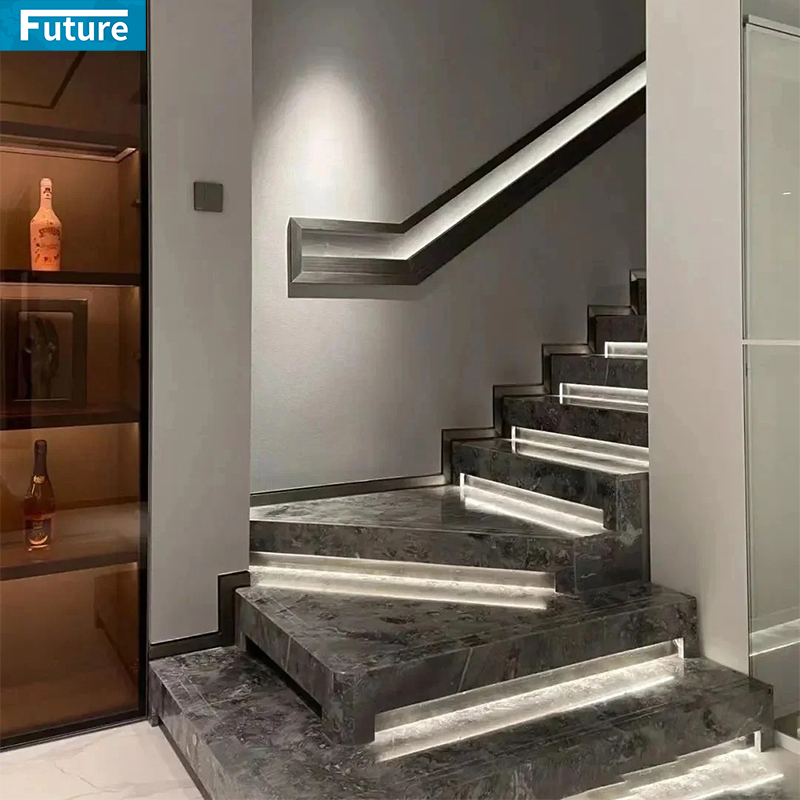 Luxury Style Wholesales Black Marble TIles for Interior Villa Luxury Apartment Mansions Hotel Castle Decroation Staircase Projects
