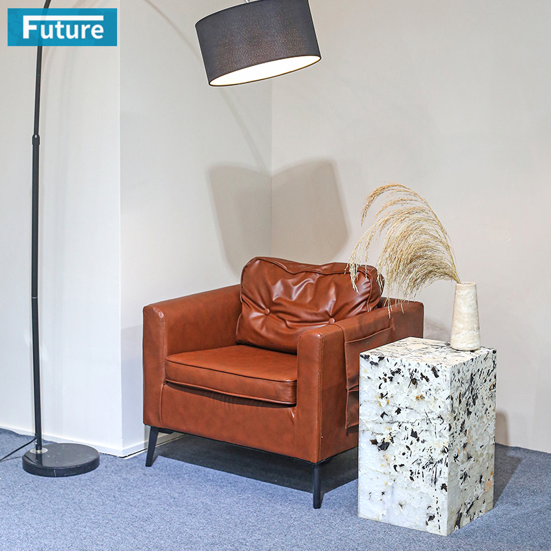 Low Plinth Luxury Natural Stone Pandora Marble Side Table for Villa Hotel Mansions Living Room