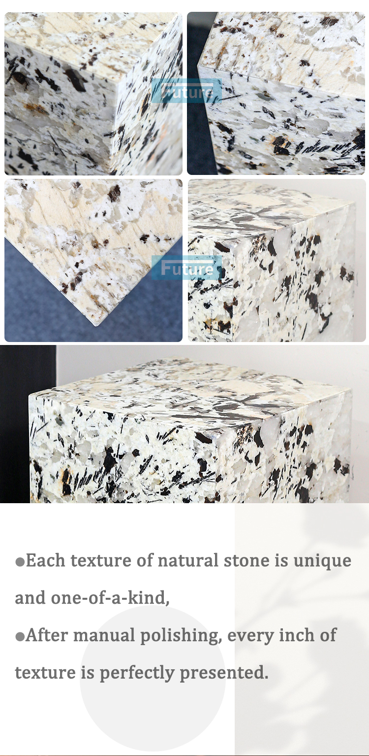 Low Plinth Luxury Natural Stone Pandora Marble Side Table for Villa Hotel Mansions Living Room