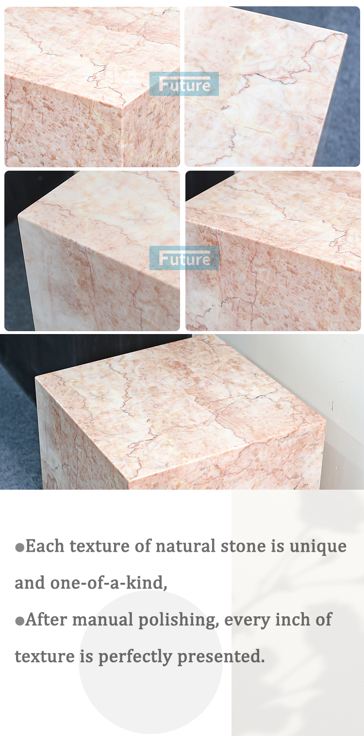Square Shape Customiz Size Low Plinth Luxury Natural Stone Cream Pink Rose Marble Side Table Tea Table End Table for Villa Hotel Mansions Living Room Furniture Square Shape Customiz Size Low Plinth Luxury Natural Stone Cream Pink Rose Marble Side Table Tea Table End Table for Villa Hotel Mansions Living Room Furniture