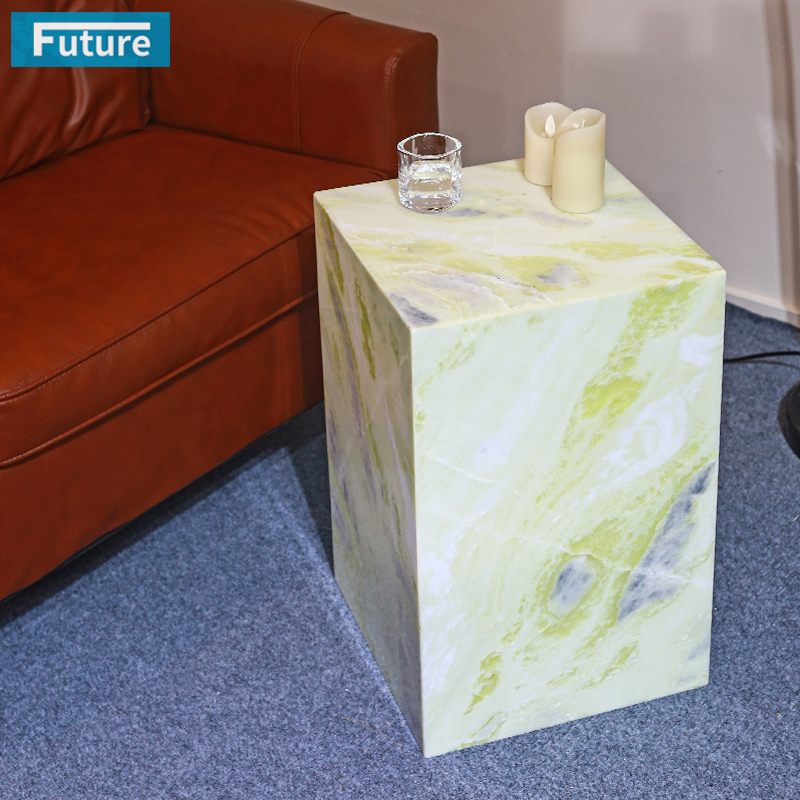 100% Natural Light Fendi Green Marble Stone for Apartment Villa Mansion Hotel Living Room Bed Room Side Table Tea Table with Square Top