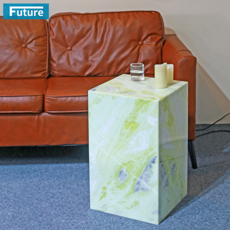 100% Natural Light Fendi Green Marble Stone for Apartment Villa Mansion Hotel Living Room Bed Room Side Table Tea Table with Square Top